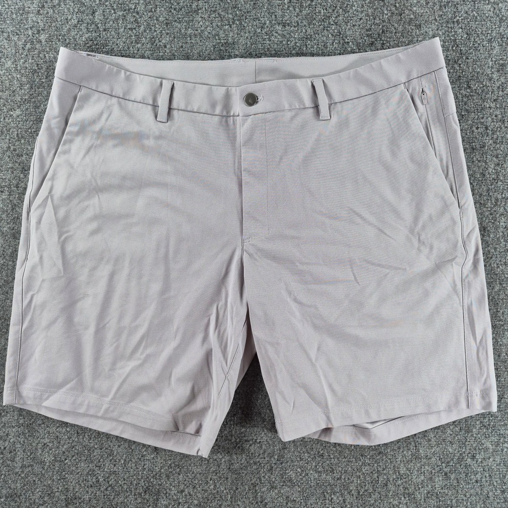 CRZ YOGA Mens Golf Shorts 40W Light Grey Performance Travel Casual